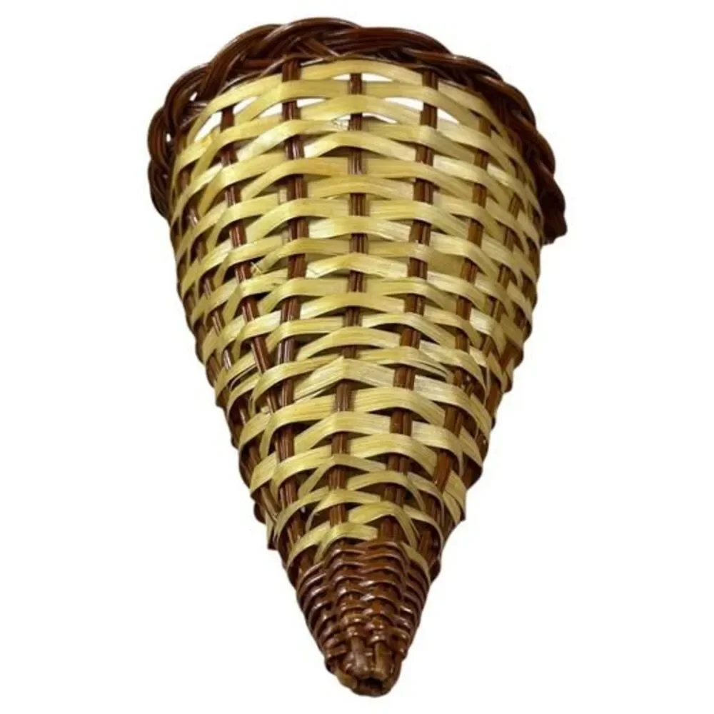 Wicker Cornucopia Basket Wall Hanging Decor